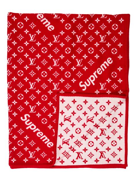 supreme x lv blanket price|louis vuitton monogram blanket red.